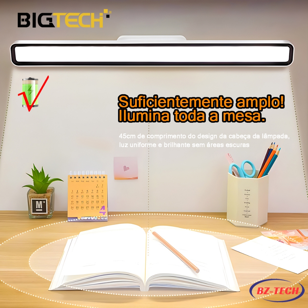 Recarregável Luminária De Mesa Sobrepor Bastão 45cm Grande 40Led Com Suporte Magnético Estudo Sem Fio Lâmpada Abajur em Oferta na Shopee