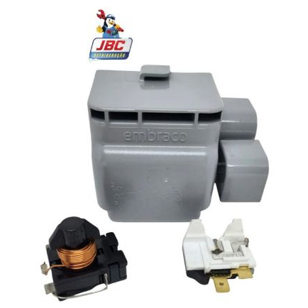 Relé com Protetor Embraco Original 1/4 para Compressor EMR80 EMY70 110V