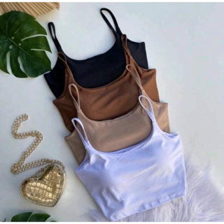 Cropped Alcinha Fina Tamanho Único em Suplex Com Bojo Academia em Oferta na Shopee