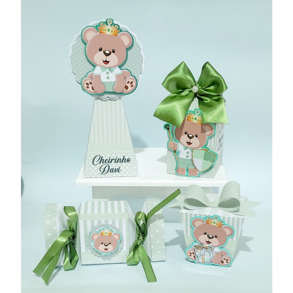 Kit Festa Infantil Ursinho Príncipe  - Lembrancinhas - Aniversário - Caixinhas Personalizadas - Papelaria Personalizada
