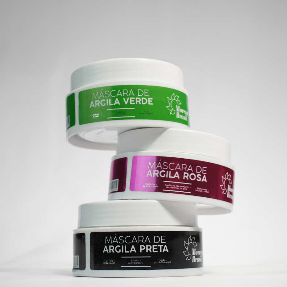 Kit SkinCare Argila Preta, Verde e Rosa – Hidratação, Controle de Olesidade e Prevenção De Acne em Oferta na Shopee
