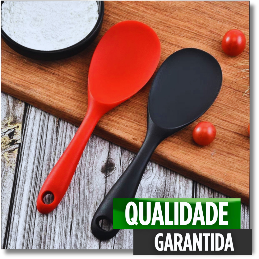 Colher de Servir Silicone Arroz Utensílio Antiaderente Multiuso Preparar Não Risca Panela