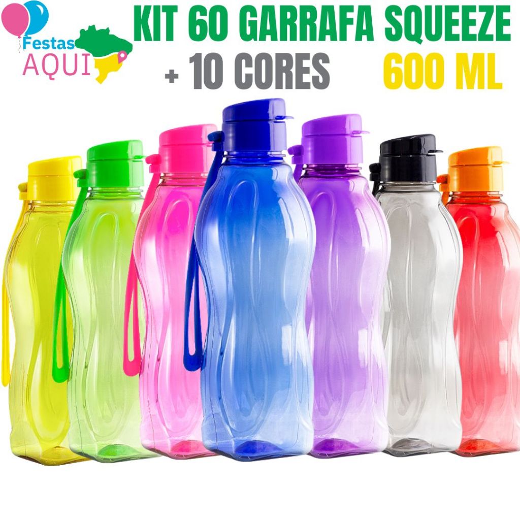 Kit 60 Garrafa Squeeze - 600ml