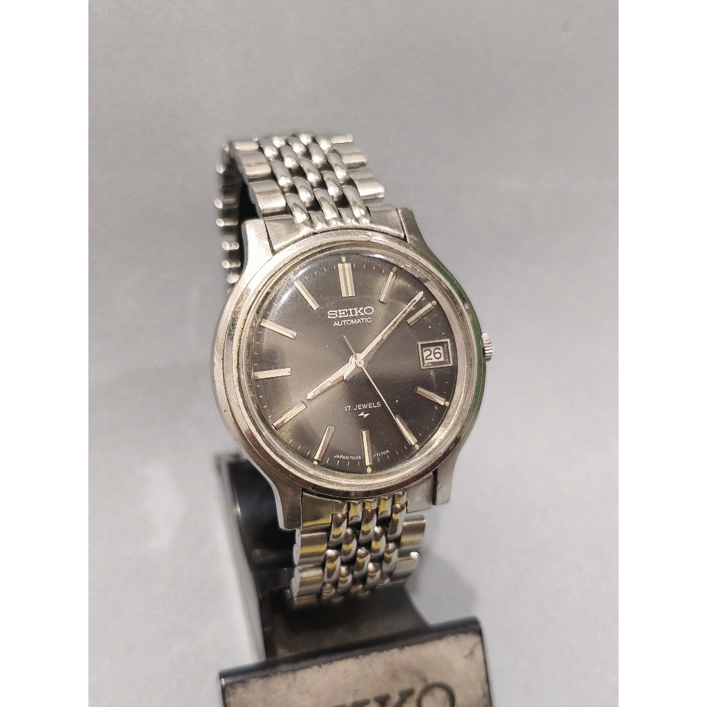 Relógio Seiko 5 - Seiko 7005 - 7110 - Seiko Automático Pulseira Grão de Arroz - Relógio Automático - 015