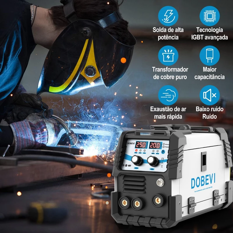 Soldadora Dobevi 3 em 1 MIG+TIG+MMA Sem Gás IGBT Bivolt 110/220V — foto 4