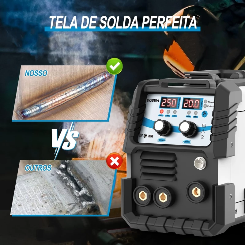 Soldadora Dobevi 3 em 1 MIG+TIG+MMA Sem Gás IGBT Bivolt 110/220V — foto 2