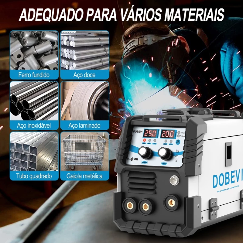 Soldadora Dobevi 3 em 1 MIG+TIG+MMA Sem Gás IGBT Bivolt 110/220V — foto 3