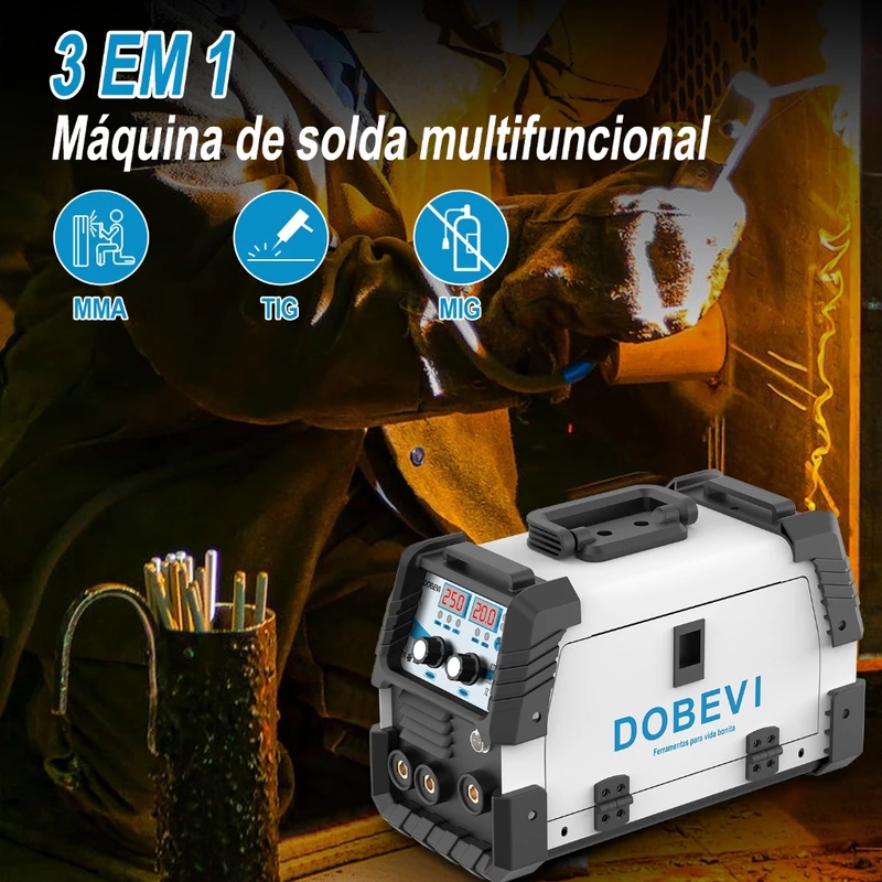 Soldadora Dobevi 3 em 1 MIG+TIG+MMA Sem Gás IGBT Bivolt 110/220V — foto 5