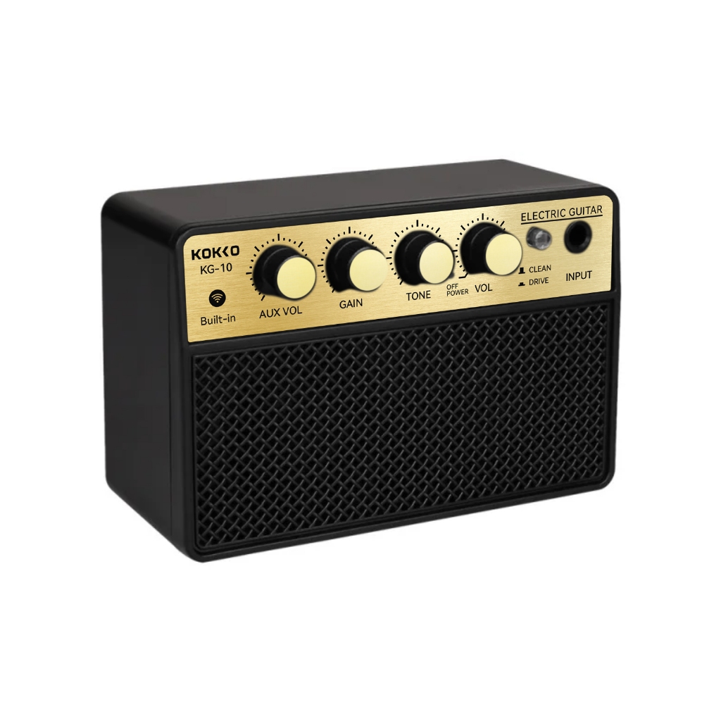 KOKKO 10W Pequeno amplificador de guitarra eléctrica Mini altifalante de prática de guitarra portátil para prática em Oferta na Shopee