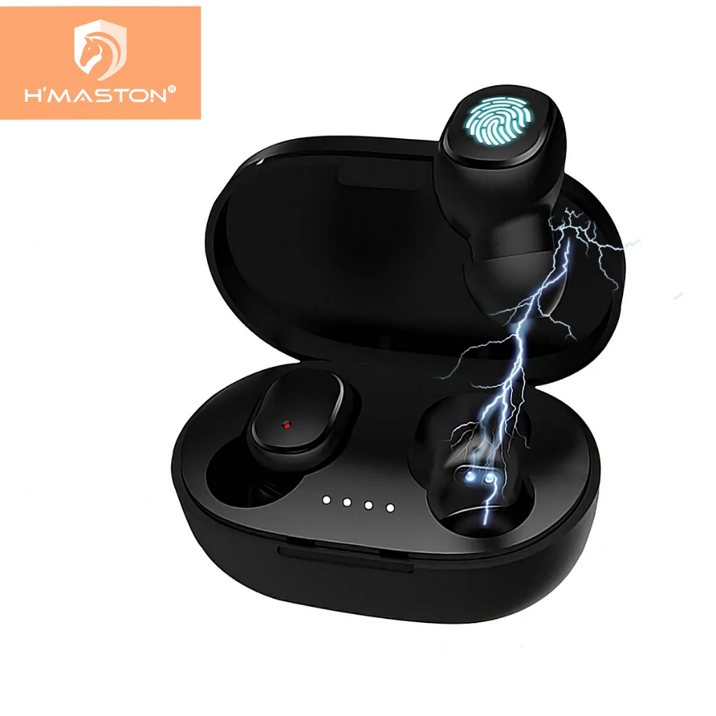 H'maston Rs-27 Fone De Ouvido Sem Fio Bluetooth 5.3 Tws Com Luz LED E Microfone