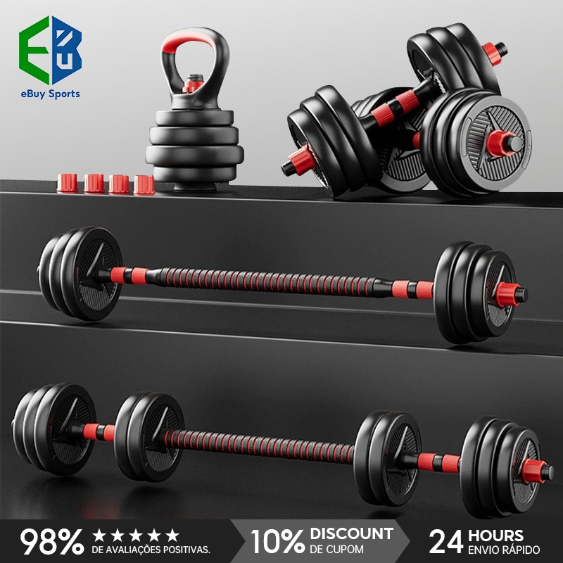 Ebuy Sports Kit Dumbbell Halter 20kg Ajustável Academia Musculação Para Braço Costa Peitoral Treino exercicio em Oferta na Shopee