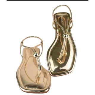 Sandália Rasteira Feminina Tiras Dedo com Detalhe em ABS Ajustavel Conforto e Elegância para o Dia a Dia em Oferta na Shopee