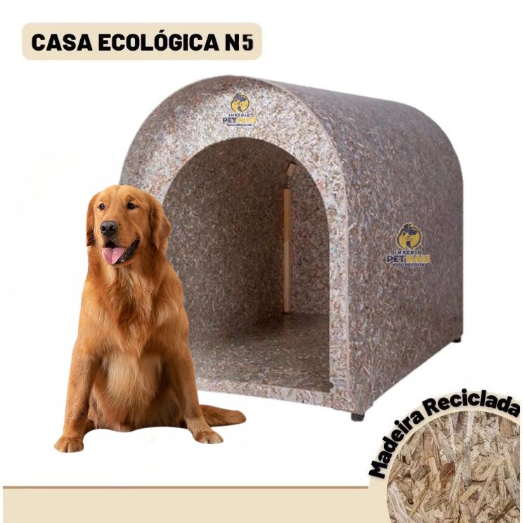 Casinha de Madeira Ecologica Reciclada N5 Para Cachorro Porte Grande Cães Casa Número 5 Tamanho 5