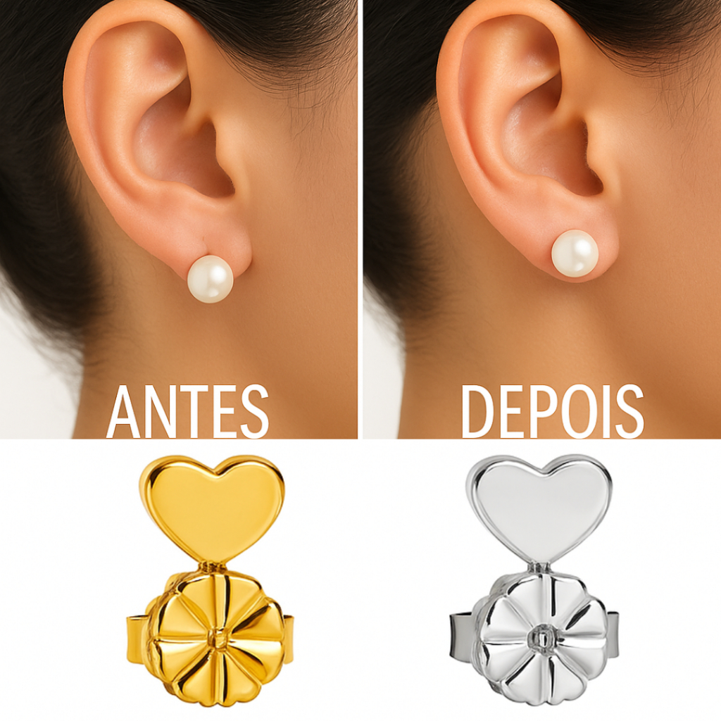 Tarraxa Mágica Sustentação Brincos Orelha Rasgada, Banho Ouro 18k Prata Anti Alérgico Acessórios Femininos em Oferta na Shopee