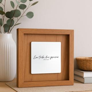 Quadro Decorativo Quadrado com Placa de Espelho Gravado com Frase Para Sala em Oferta na Shopee