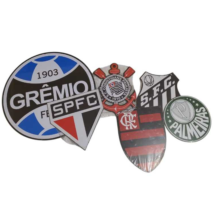 Times Escudo Para Parede MDF Placa Decorativa de Time 48x48 e 18X18