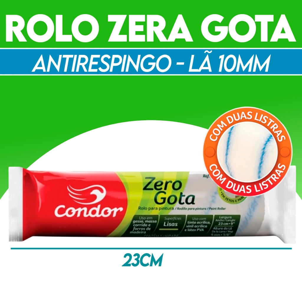 Rolo para pintura Não Respinga 10MMx23CM S/cabo Condor