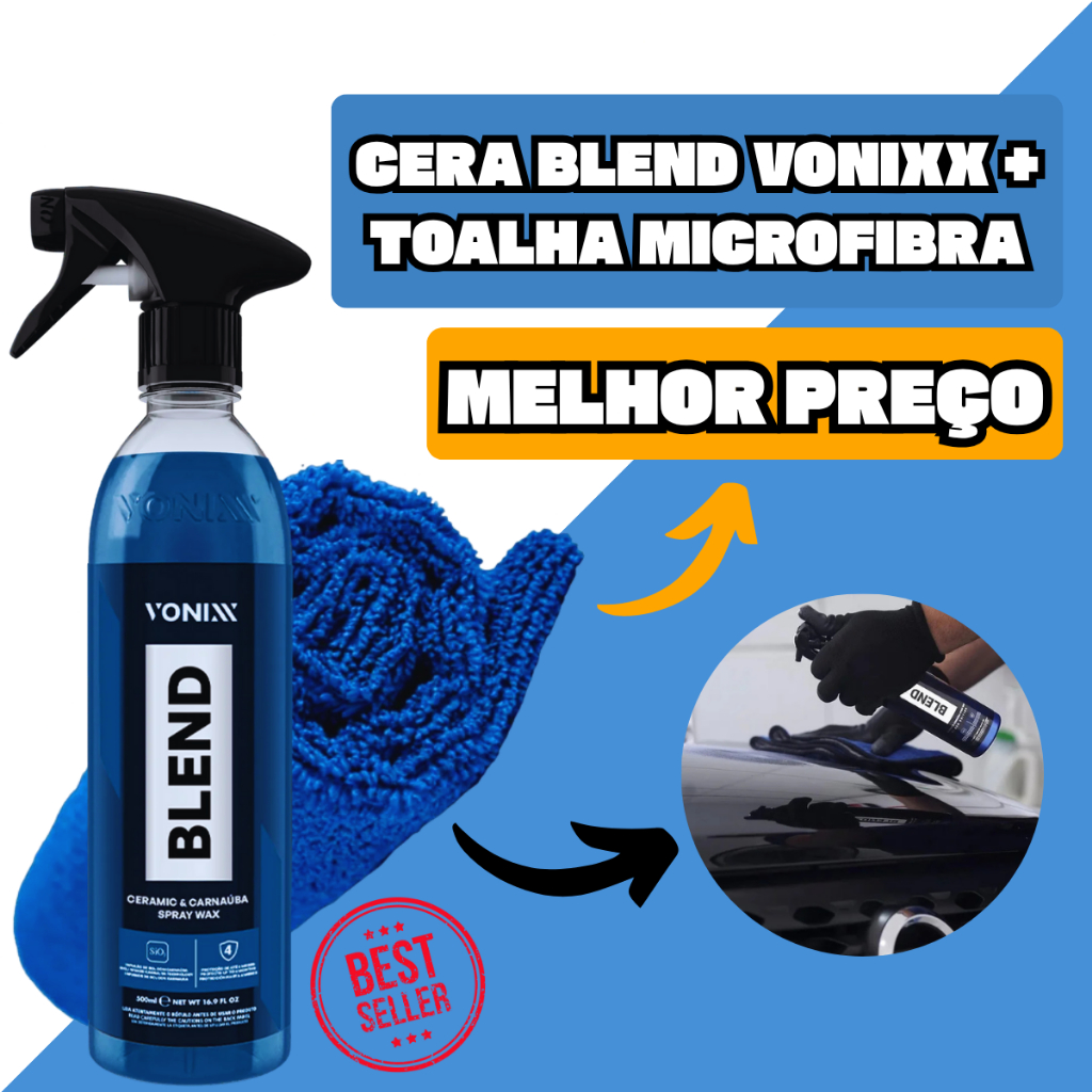 Cera Blend Vonixx Automotiva Vitrificadora Carnaúba + Toalha Microfibra em Oferta na Shopee