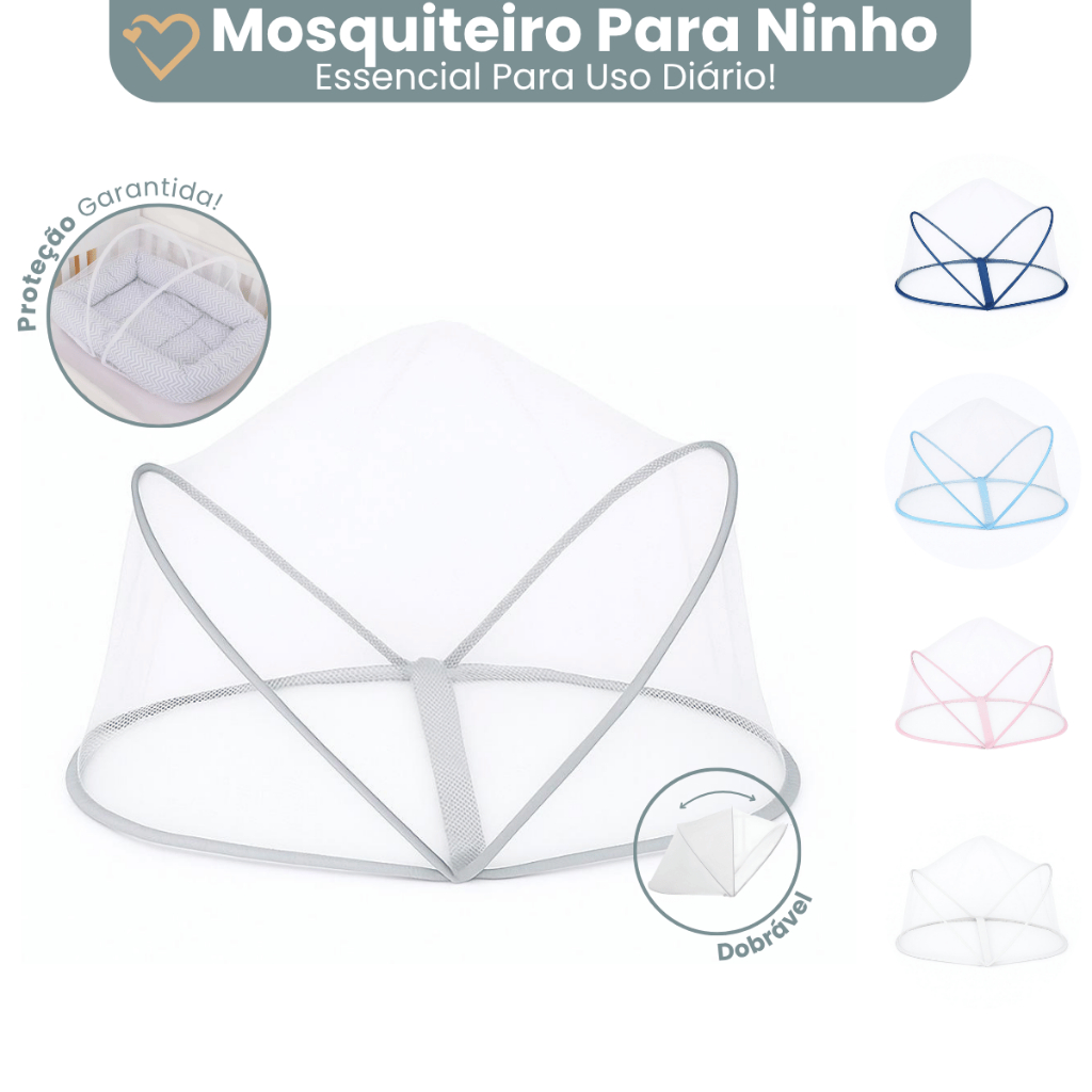 Mosquiteiro para Ninho Redutor de Berço Branco Avulso Universal Premium