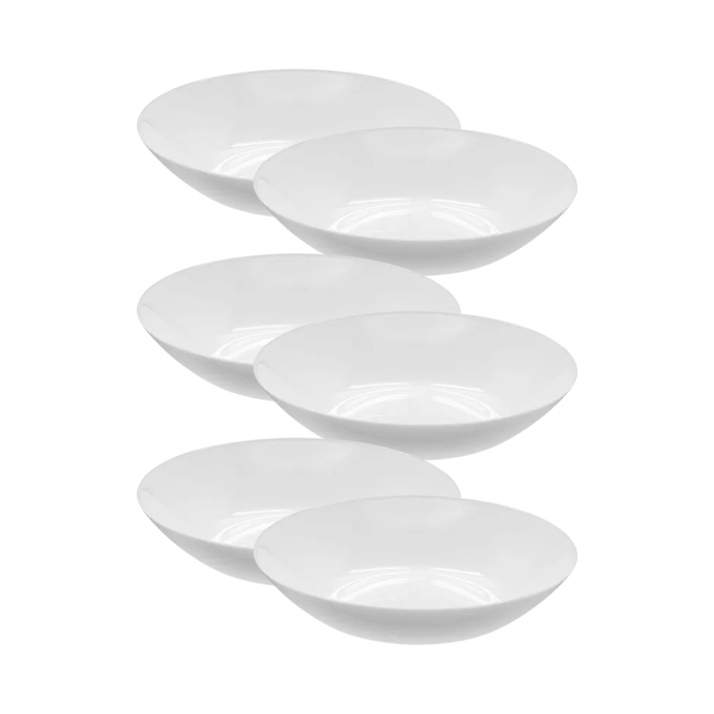 Jogo 2,4 e 6 Pratos Fundo Luminarc Diwali Vidro Temperado 5x20x20cm Branco Prato Fundo