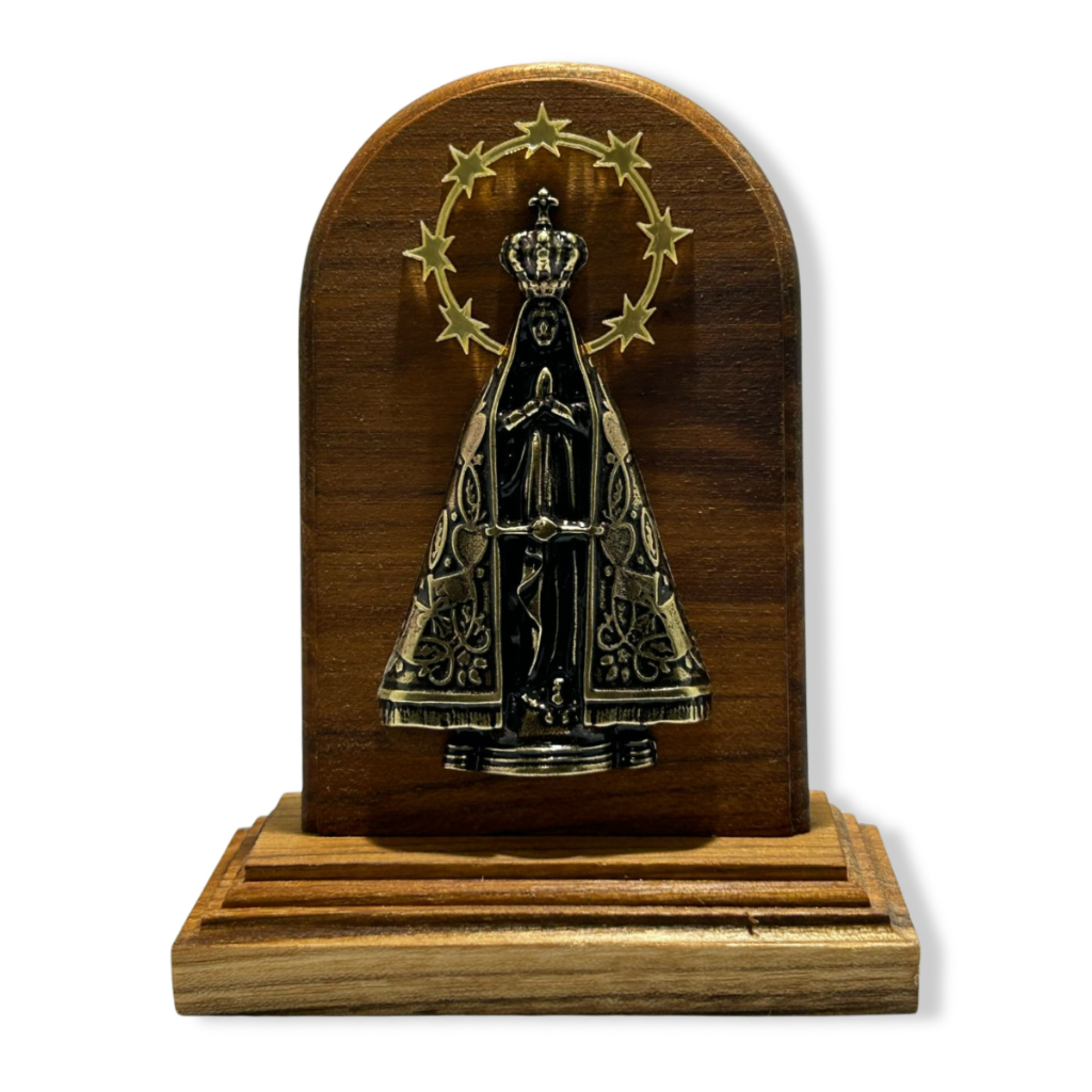Adorno Mesa Nossa Senhora Aparecida Madeira Enfeite Decoração Igreja
