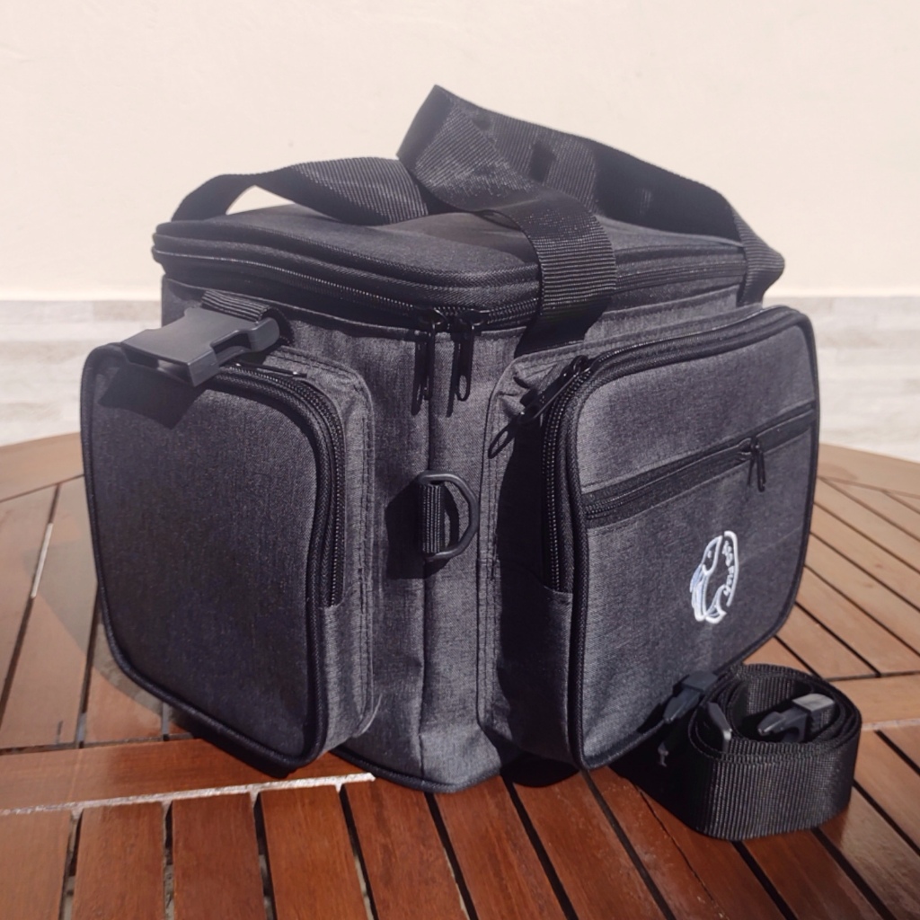 Bolsa/Mala de Pesca (Nova Versão) Cinza Mescla