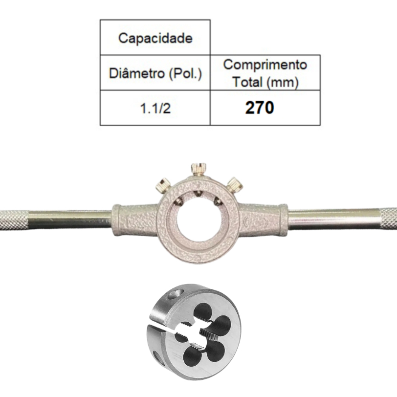 PORTA COSSINETE 1.1/2 POLEGADA + COSSINETE MANUAL AÇO LIGA M16 X 2,0 - ANSI - ROCAST