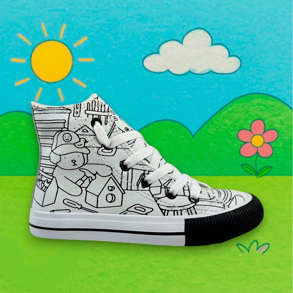 Tênis Infantil Juvenil Cano Alto Botinha Para Colorir Pintar Criança 25 ao 39 Promoção Envio 24h em Oferta na Shopee