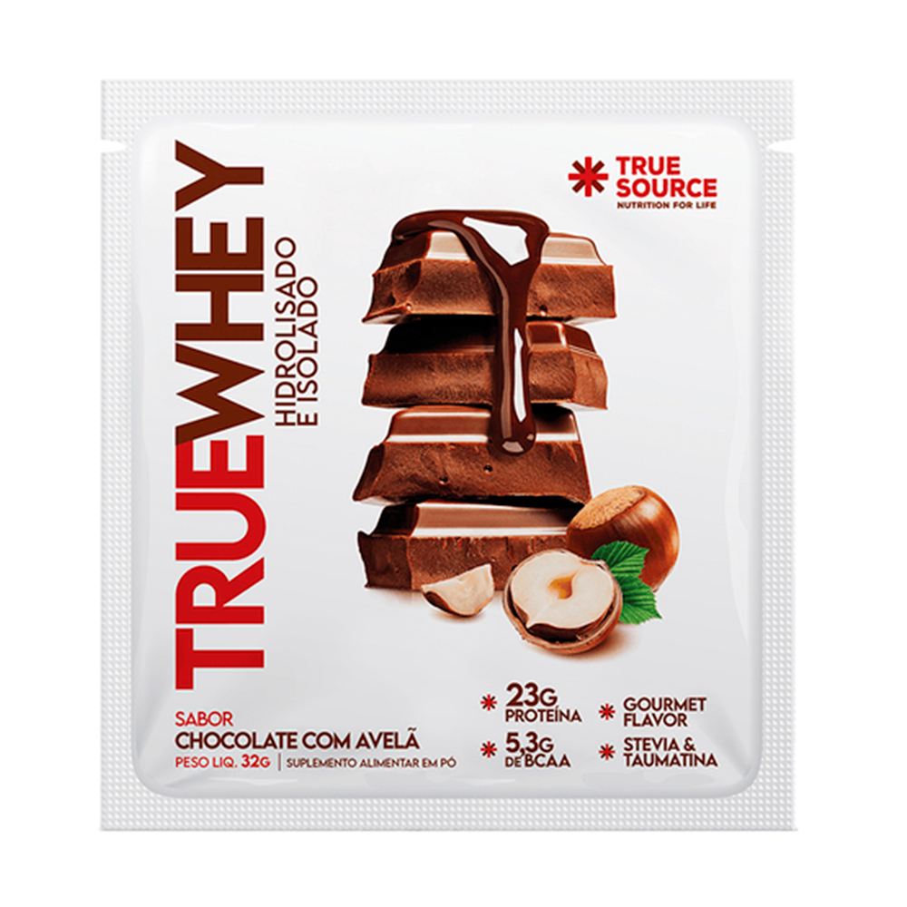 Whey Protein Isolado e Hidrolisado True Whey Sachê 28g ou 32g Vários Sabores True Source WPI WPH