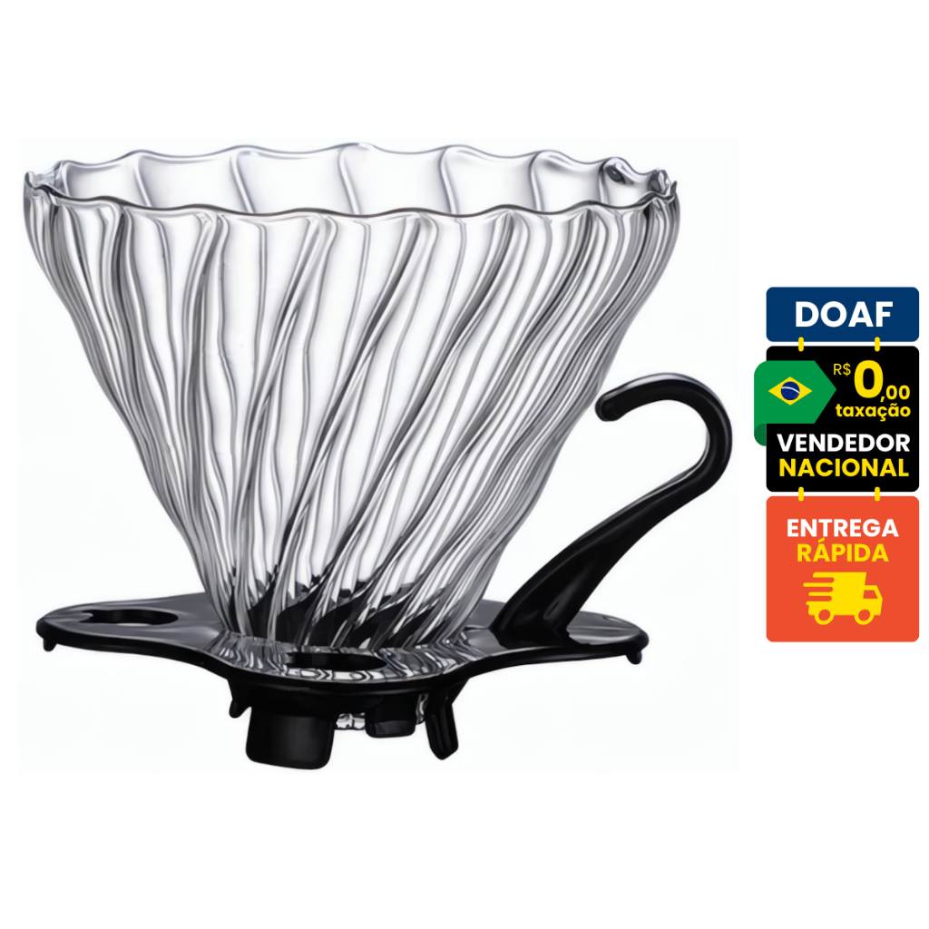 Coador De Café V60 Tamanho 102 Com Alça Tipo Hario