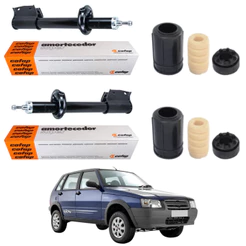 PAR AMORTECEDOR DIANTEIRO UNO WAY 2007 A 2013 ORIGINAL COFAP + KITS