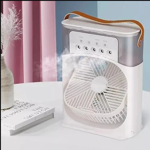 Imagem Mini Ventilador Ar Condicionado Climatizador Casa Quarto Sala 4 Velocidades Portátil Recarregável Umidificador