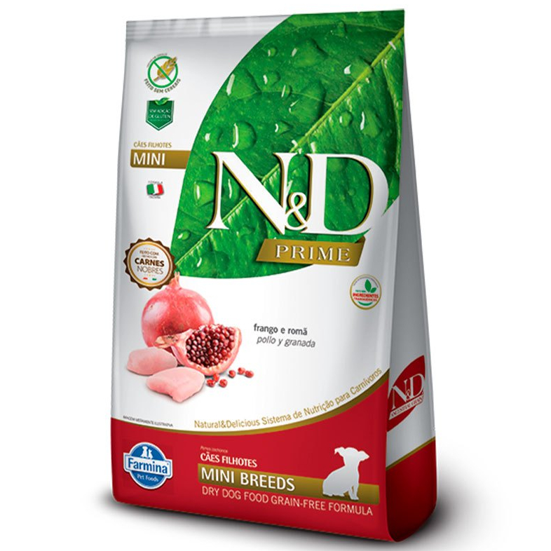 Ração N&d Prime Para Cães Filhotes Mini Frango E Romã 10,1kg