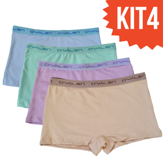 Kit 4 Calcinhas Box Boxer Plus Size Feminina Calcinha Shortinho Cueca Feminina XG G1 G2 G3 em Oferta na Shopee