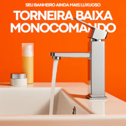 Torneira Banheiro Lavabo Misturador Monocomando Baixa Cromada Espelhada Luxo