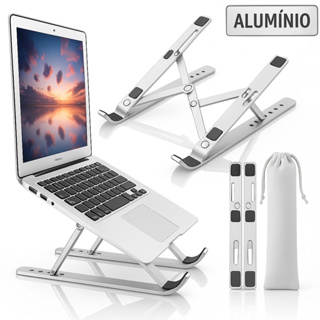 Suporte Para Notebook Base Dobrável de Alumínio Ergonômico Ajustável Fino Portátil Com Estojo em Oferta na Shopee