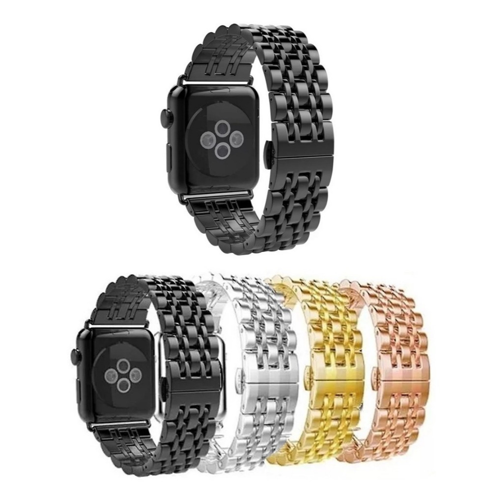 Pulseira Aco Elos Para Apple Watch IWO Relogio Smartwatch 38mm 40mm 41mm 42mm 44mm 45mm Series 8 7 6 5 4 3 2 1