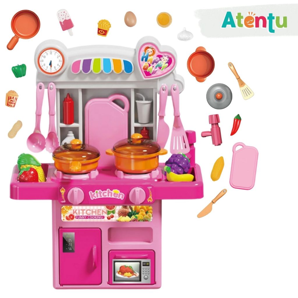 Cozinha Infantil Completa de Brinquedo com Luz e Som Sai Água Geladeira Fogão em Oferta na Shopee