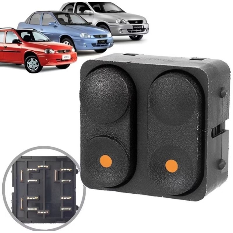 Botão levantador interruptor de vidro elétrico Kadett/ Corsa Classic/ corsa hatch duplo