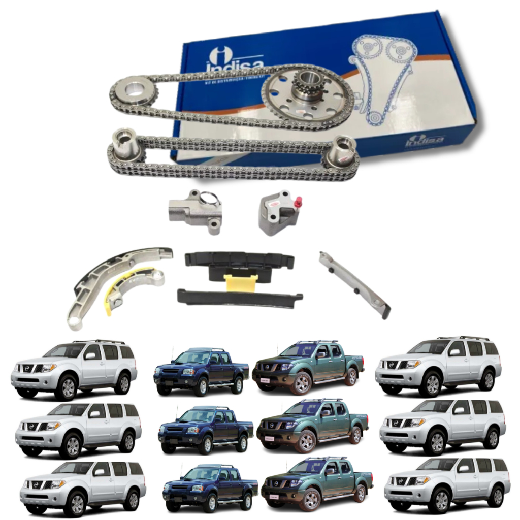 Kit Corrente Distribuição para veículos Nissan Frontier 2.5 16v 2007 até 2011, Nissan Pathinfinder 2.5 16v 2007 até 2011