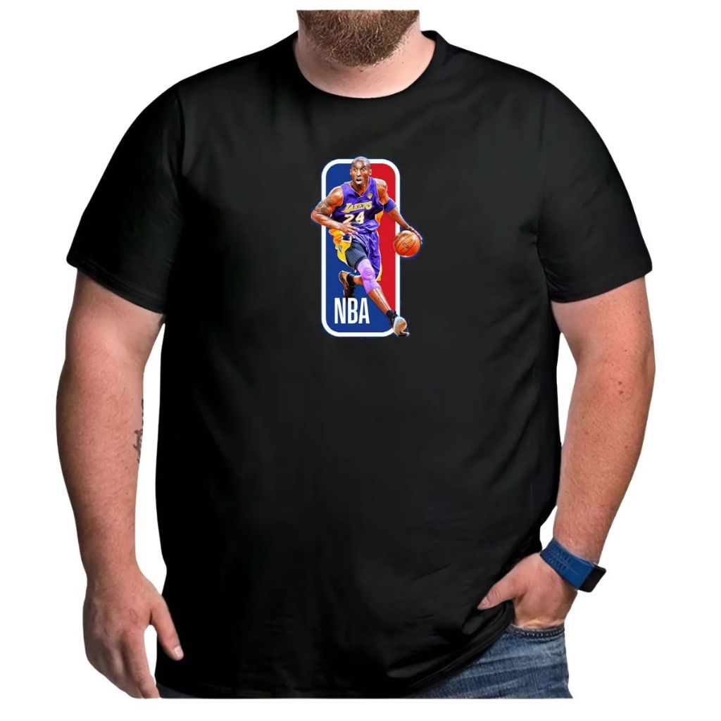 Camiseta Basquete Plus Size Kobe Bryant Logo Liga Americana