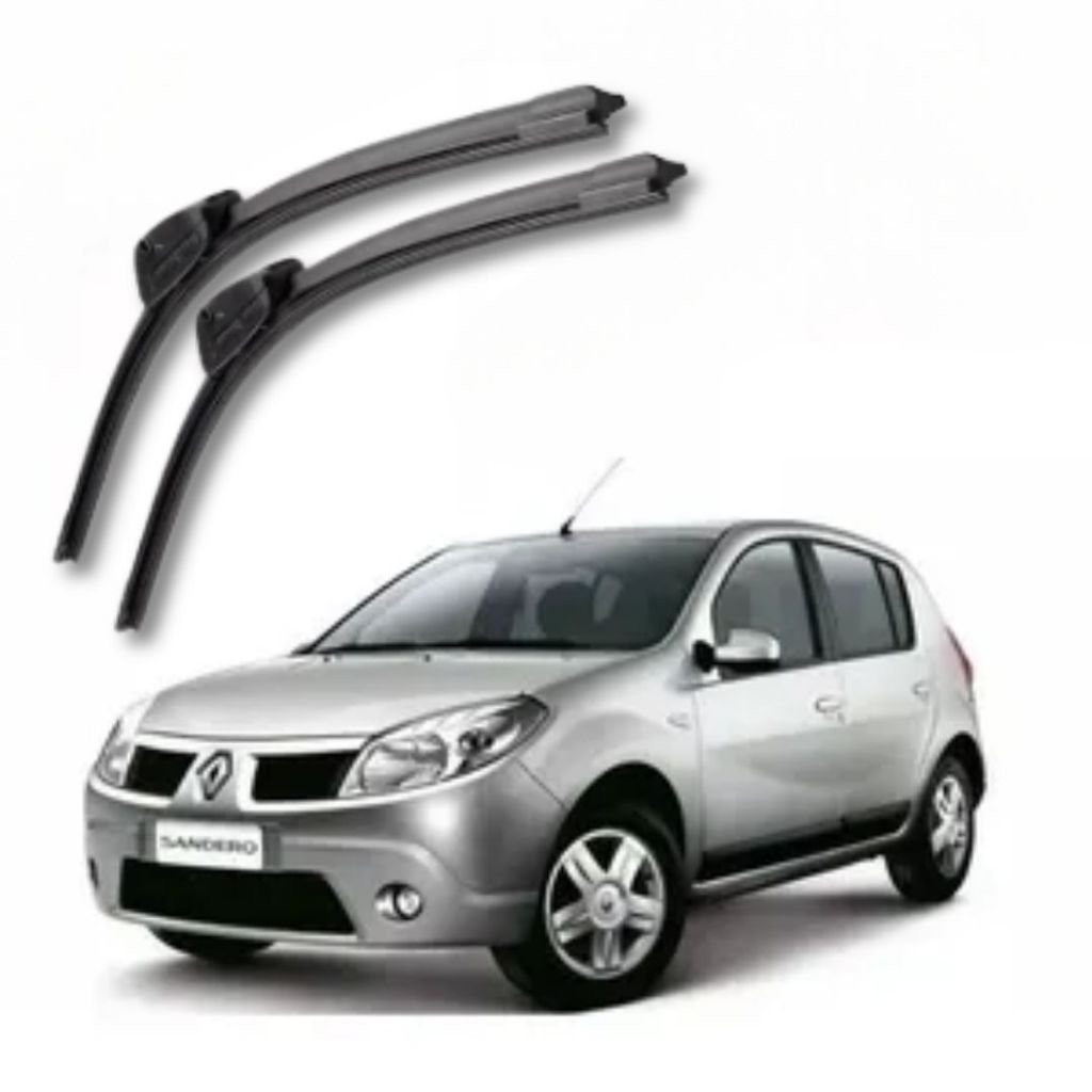 KIT PAR Palheta Limpador Parabrisa Silicone  PRONTA ENTREGA RENAULT SANDERO 2008 À 2014 em Oferta na Shopee