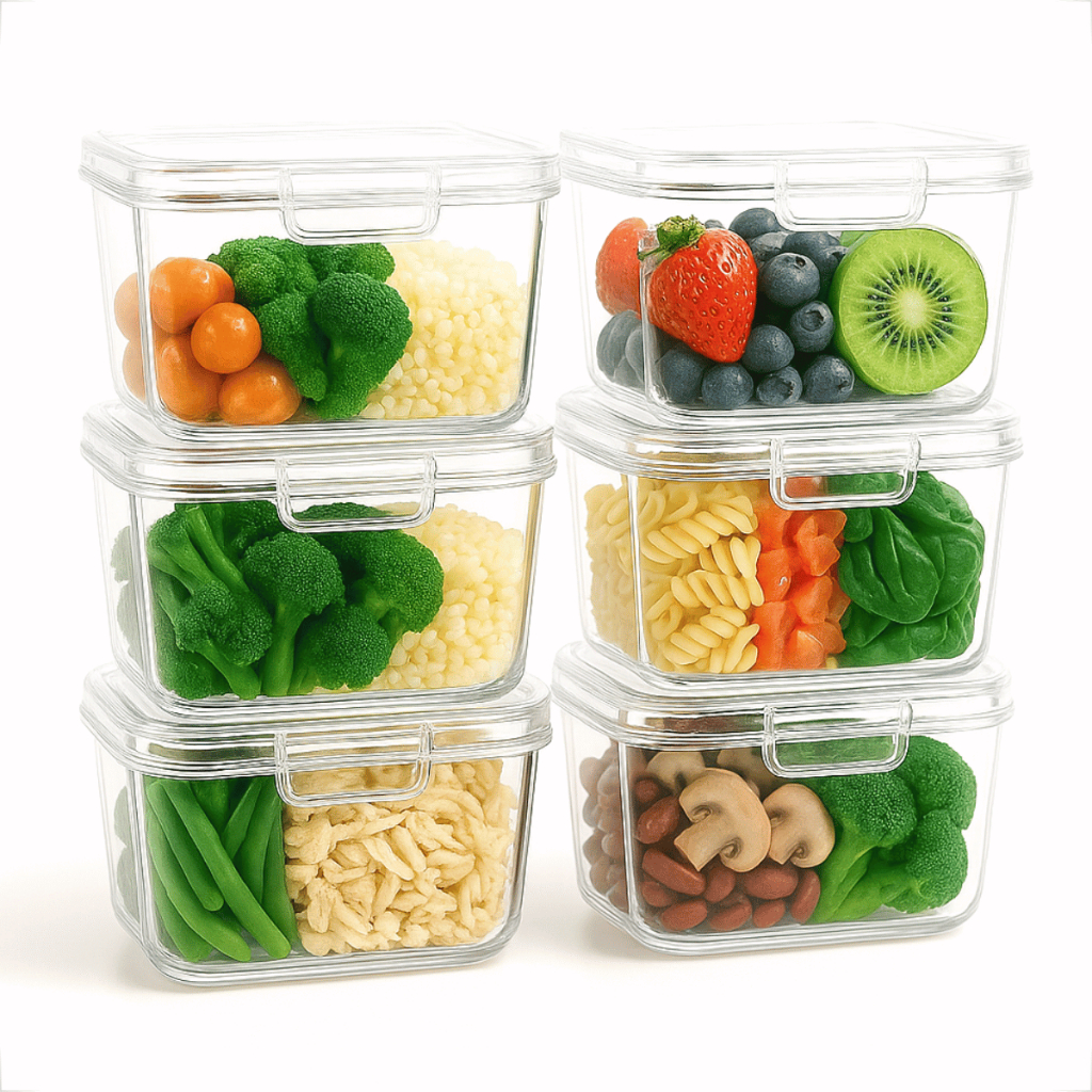 Pote de Plástico com Tampa Hermética Transparente Marmita 1L Livre de BPA em Oferta na Shopee