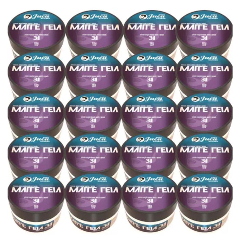 Kit 20un Pomada Cera Modeladora Fixadora Capilar Matte Teia 100g Juca