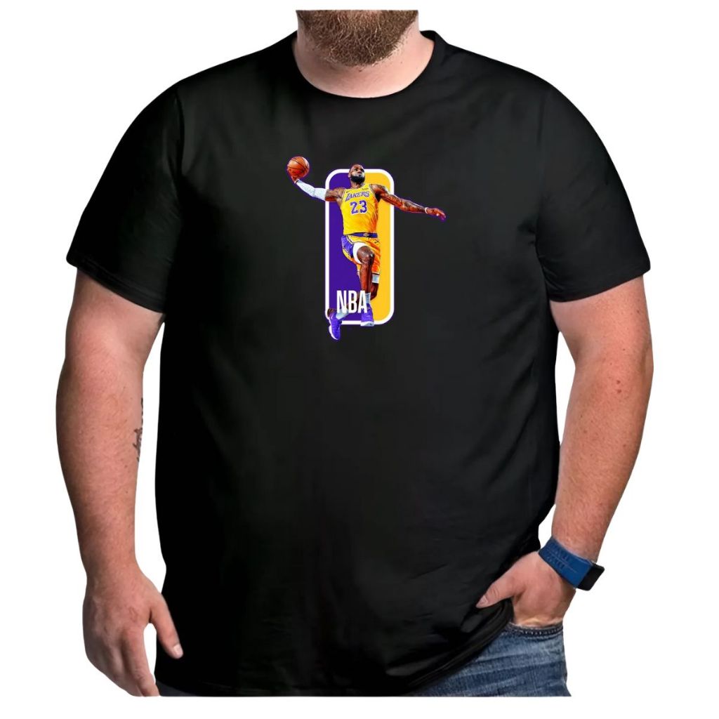 Camiseta Basquete Plus Size Lebron James Logo Liga Americana