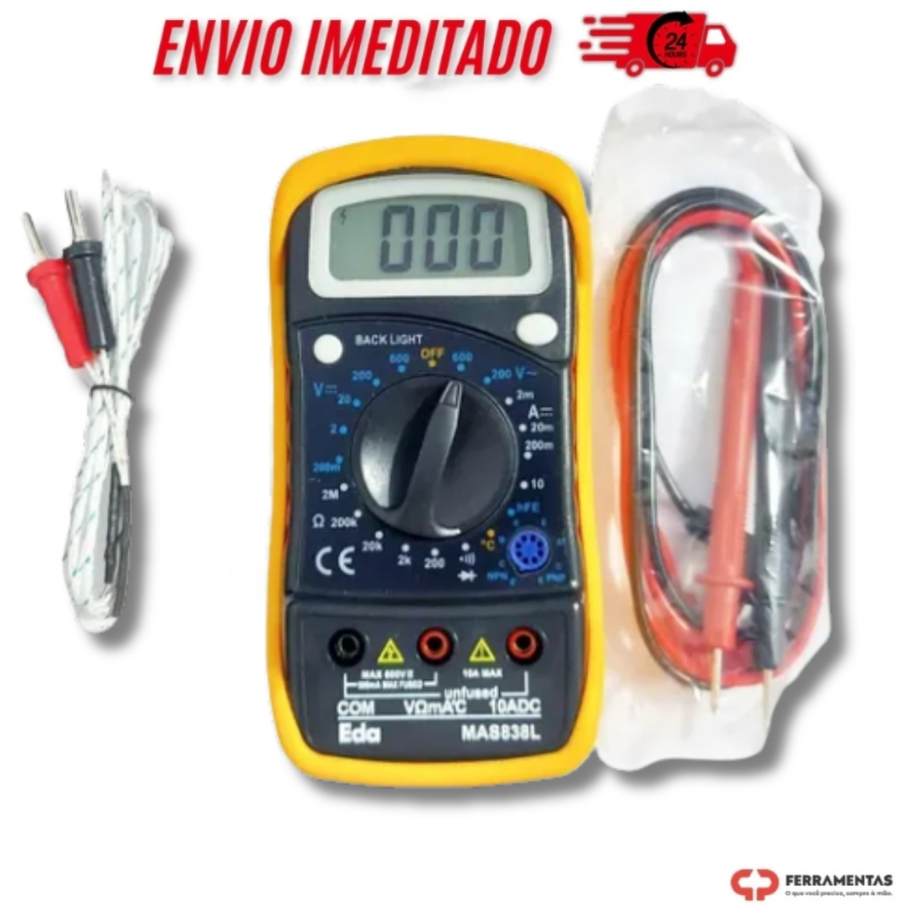 Multímetro Digital Com Sensor Temperatura Profissional - Eda Original