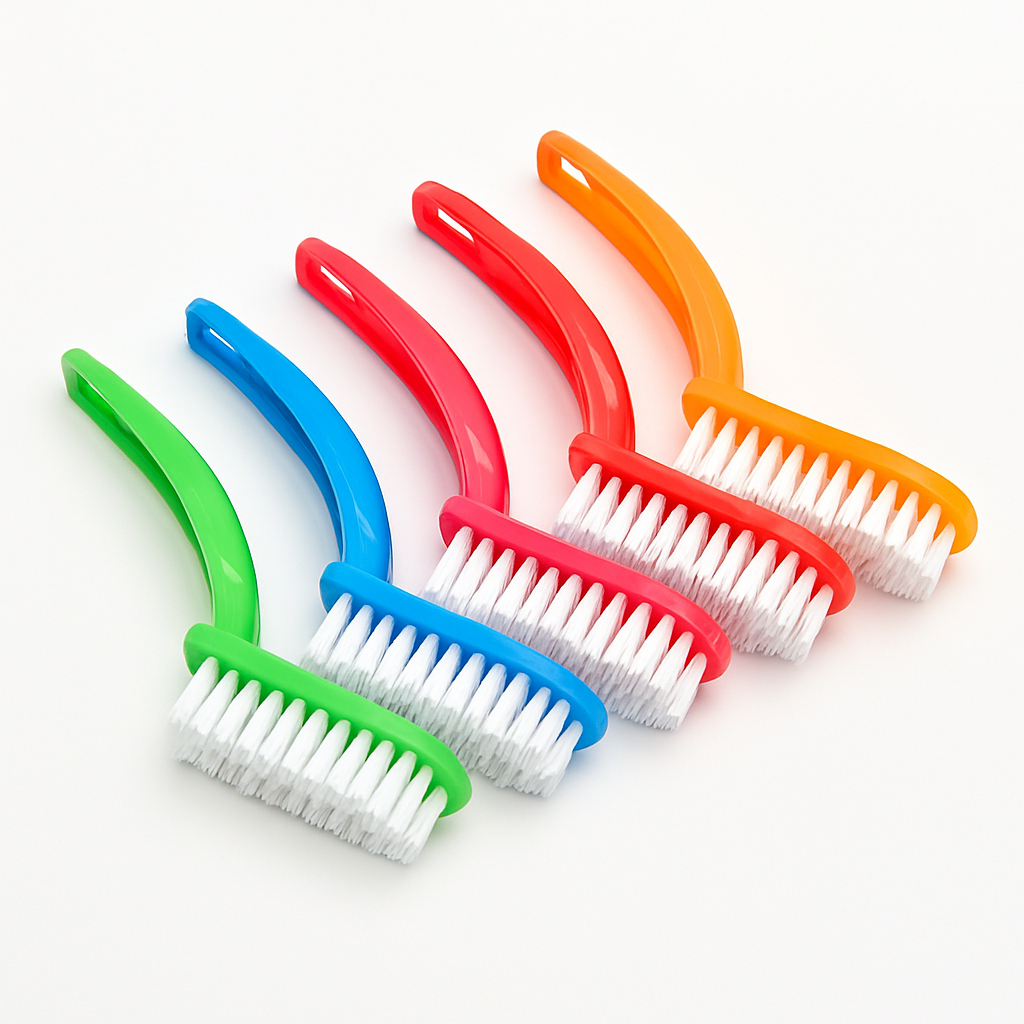 Kit 6 Escovas Multiuso 16cm Para Limpeza Tênis Roupas Plástico Cerdas Firmes Colorida Dia a Dia