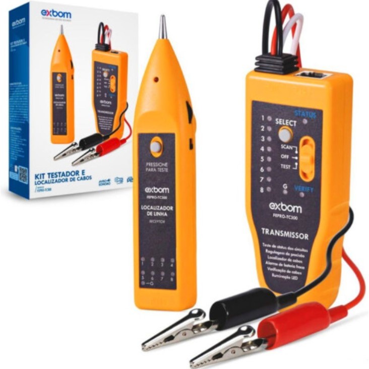 Kit testador e localizador de cabos zumbidor FEPRO-TC300 EXBOM
