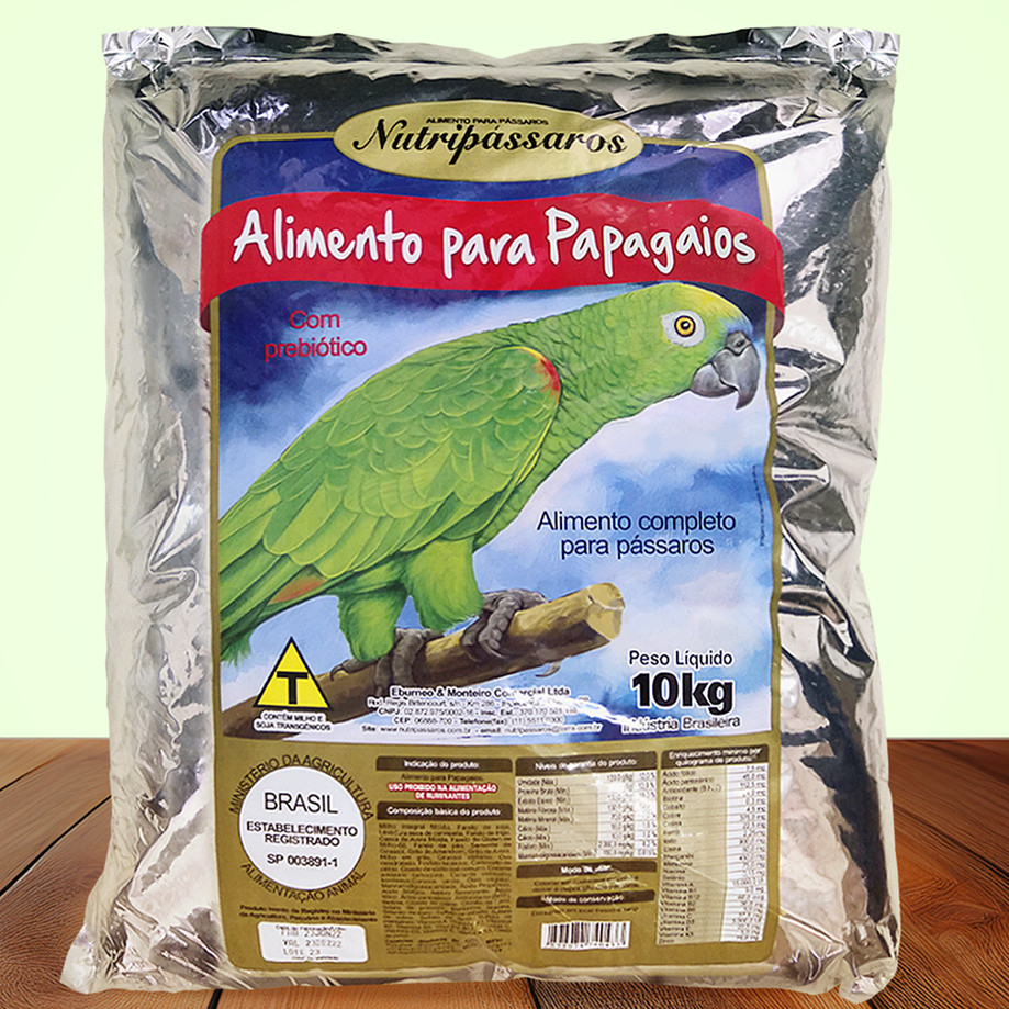Ração para Papagaios Mistura Alimento Nutripassaros 10 kg