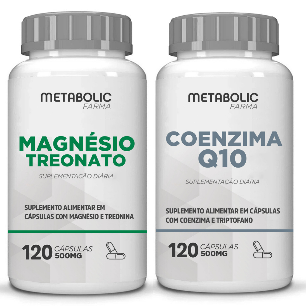 Kit Magnesio L Treonato + Coenzima Q10 240 capsulas Metabolic Farma